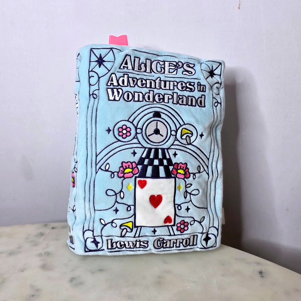 Punchkins Alice's Adventures in Wonderland Plush Book Pillow Blue Cheshire Cat